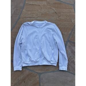Size 10 Lululemon Swiftly Midweight Full Zip Jacket Bomber White BZ